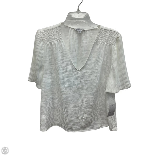Top Short Sleeve By Ophelia Roe In White, Size: L