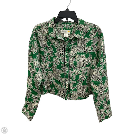 Blouse Long Sleeve By C And C In Green, Size: L