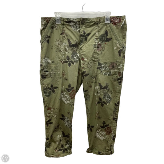 Pants Cropped By Democracy In Floral Print, Size: 14