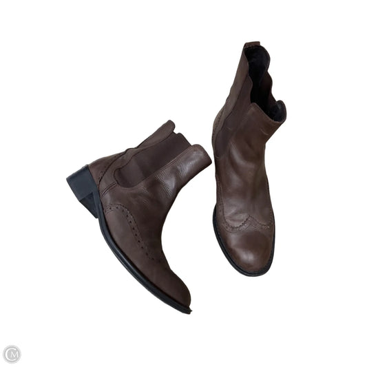 Boots Ankle Heels By Boden In Brown, Size: 7.5
