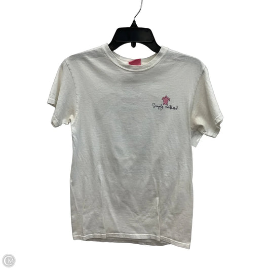 Top Short Sleeve By Simply Southern In White, Size: S