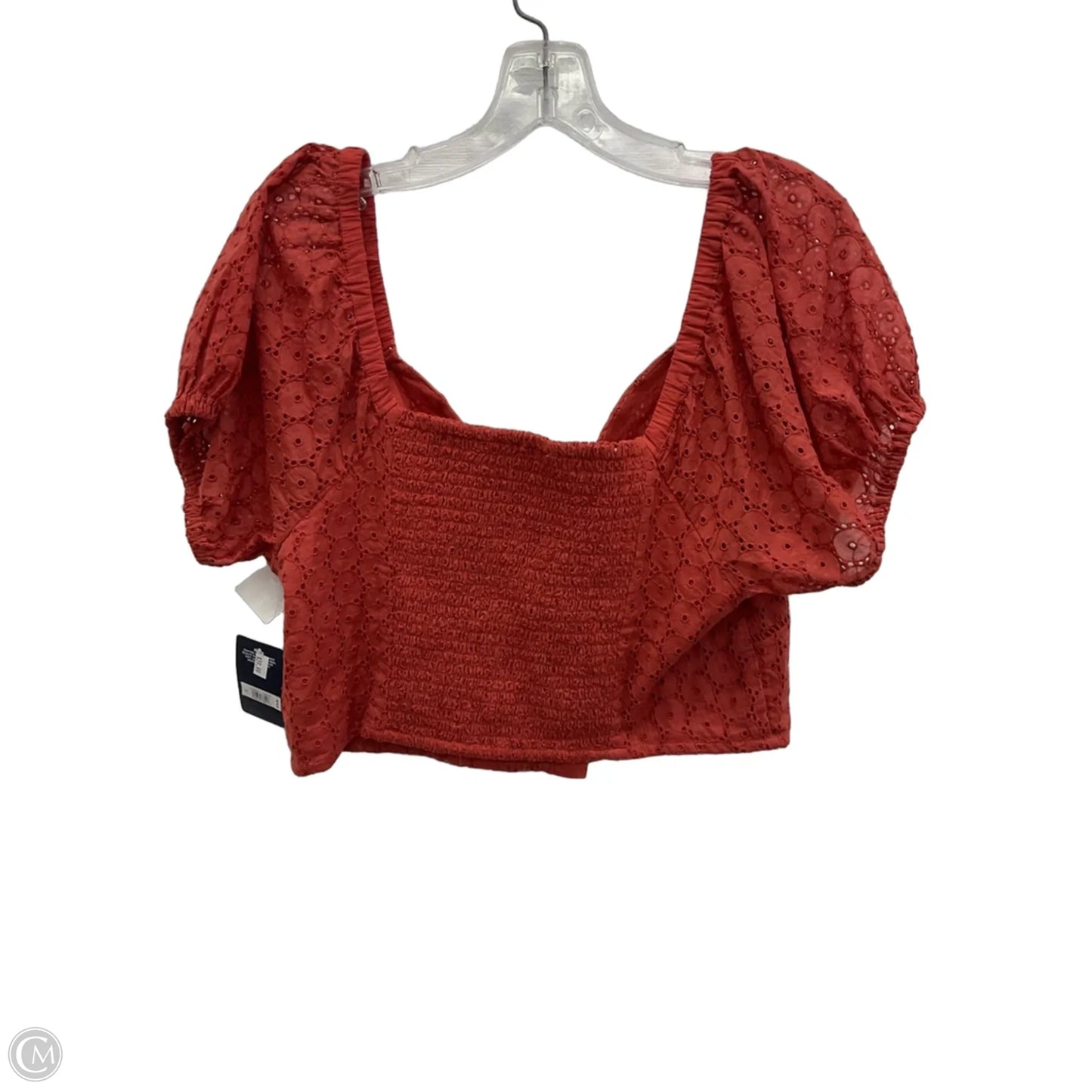 Top Short Sleeve By Lucky Brand In Orange, Size: L