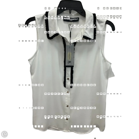 Top Sleeveless Designer By Karl Lagerfeld In White, Size: S