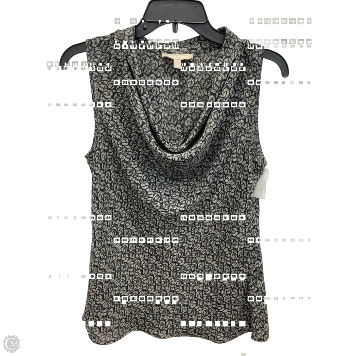 Top Sleeveless By Banana Republic In Black & Grey, Size: S