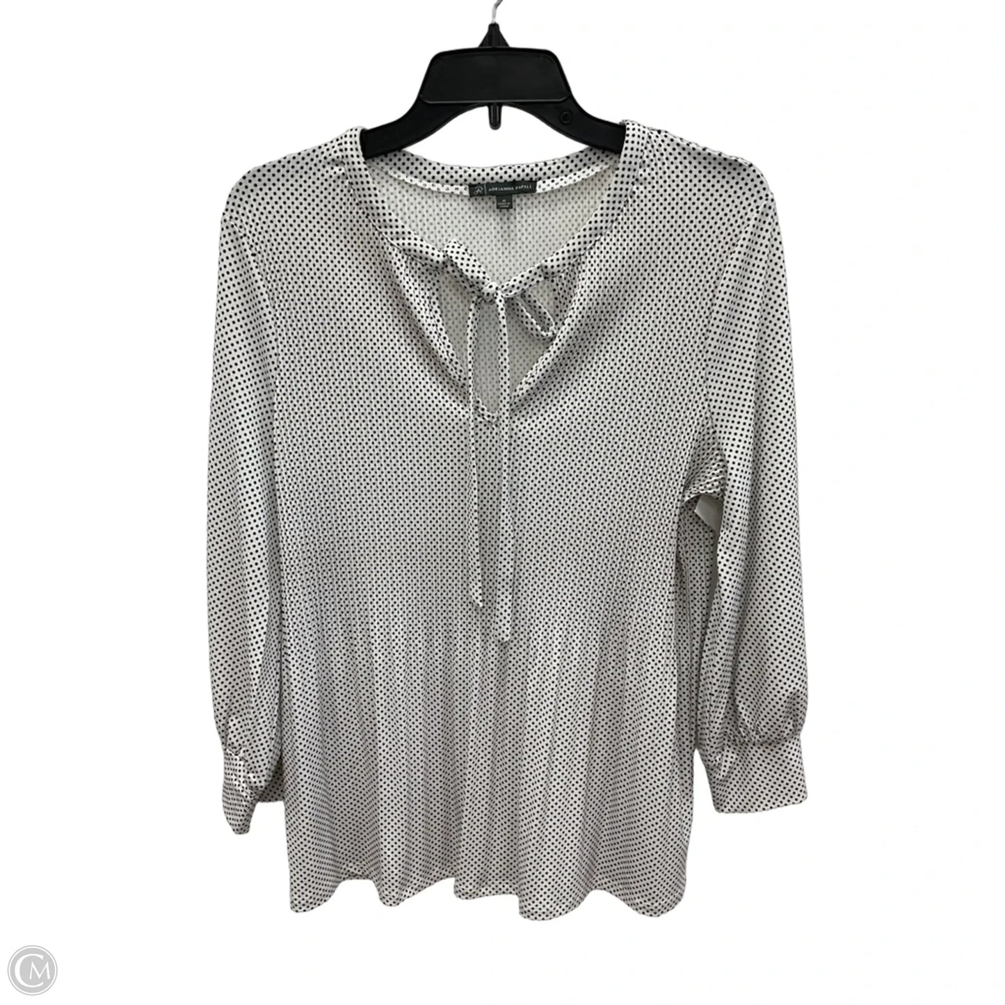 Top Long Sleeve By Adrianna Papell In Polkadot Pattern, Size: M