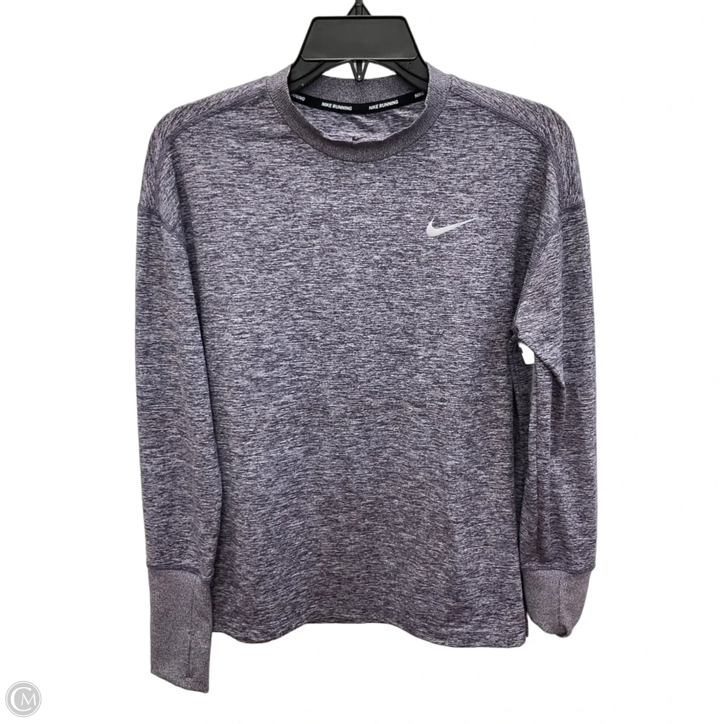 Athletic Top Long Sleeve Crewneck By Nike In Striped Pattern, Size: M