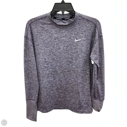 Athletic Top Long Sleeve Crewneck By Nike In Striped Pattern, Size: M