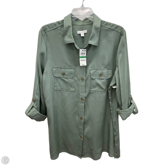 Blouse 3/4 Sleeve By Charter Club In Green, Size: L