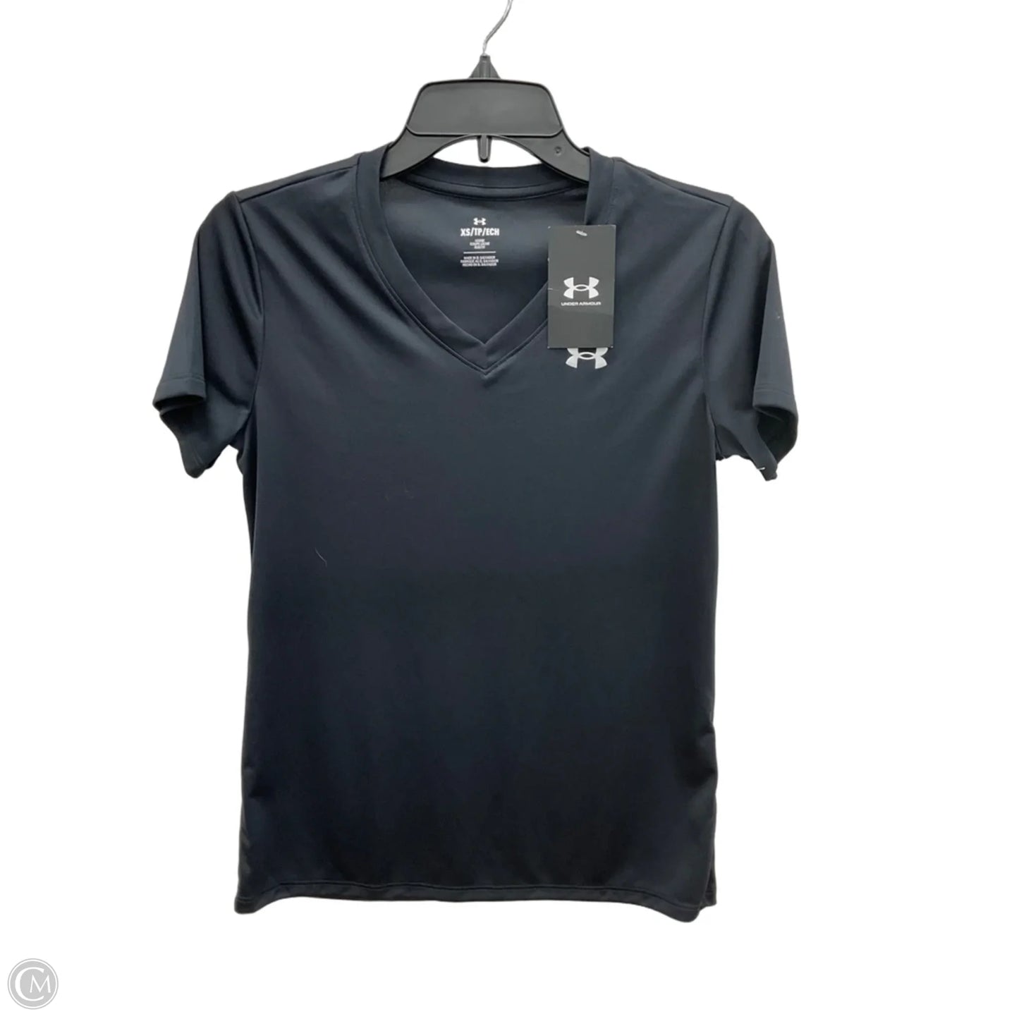 Athletic Top Short Sleeve By Under Armour In Black, Size: Xs