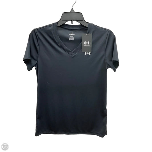 Athletic Top Short Sleeve By Under Armour In Black, Size: Xs