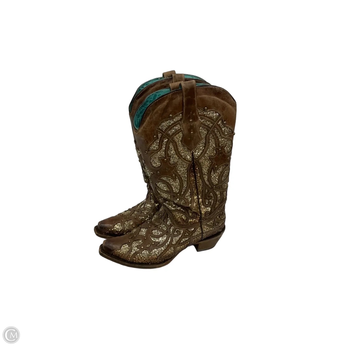 Boots Mid-calf Heels By Corral In Brown, Size: 9.5