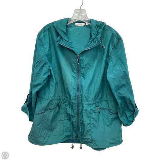 Jacket Windbreaker By Chicos In Green, Size: M