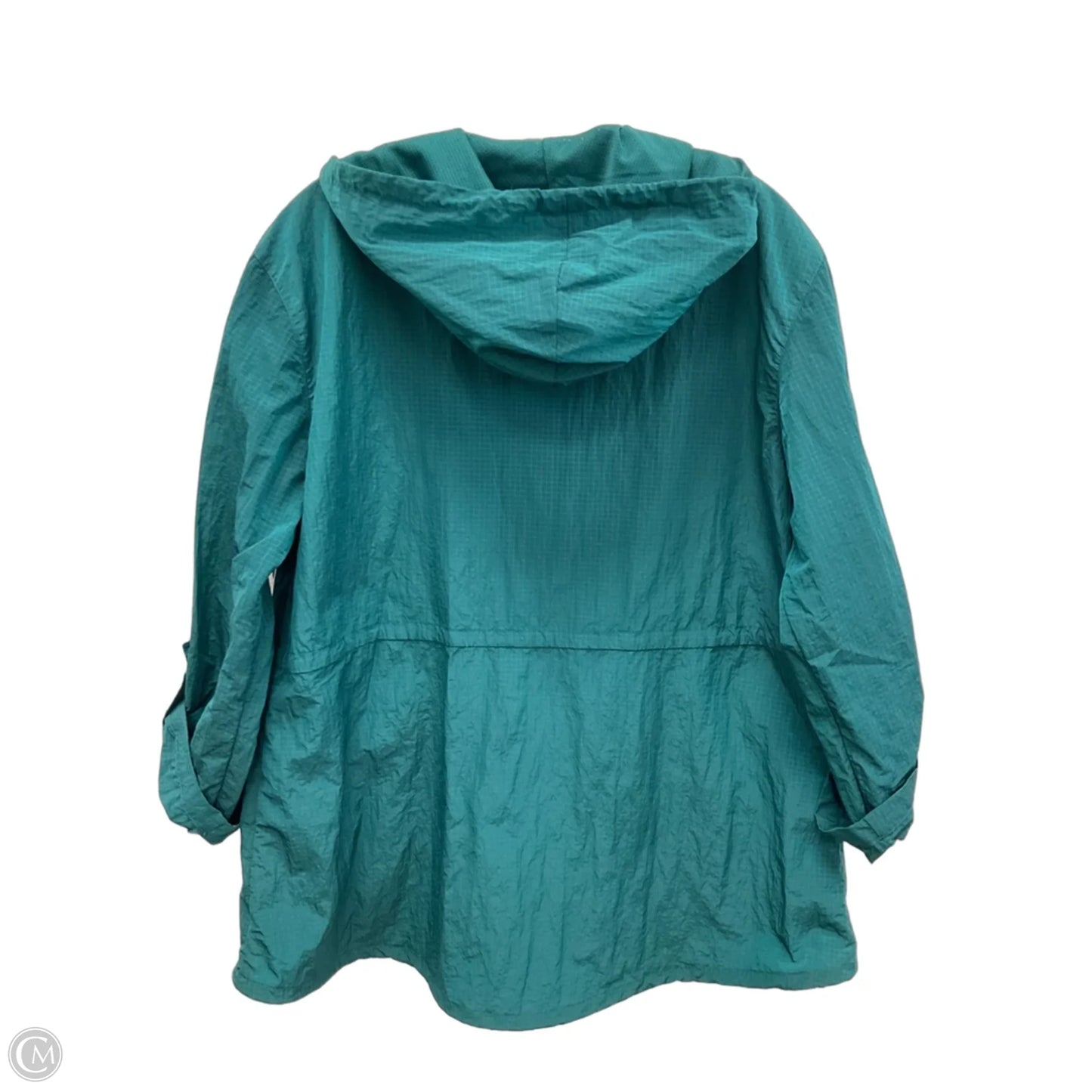 Jacket Windbreaker By Chicos In Green, Size: M