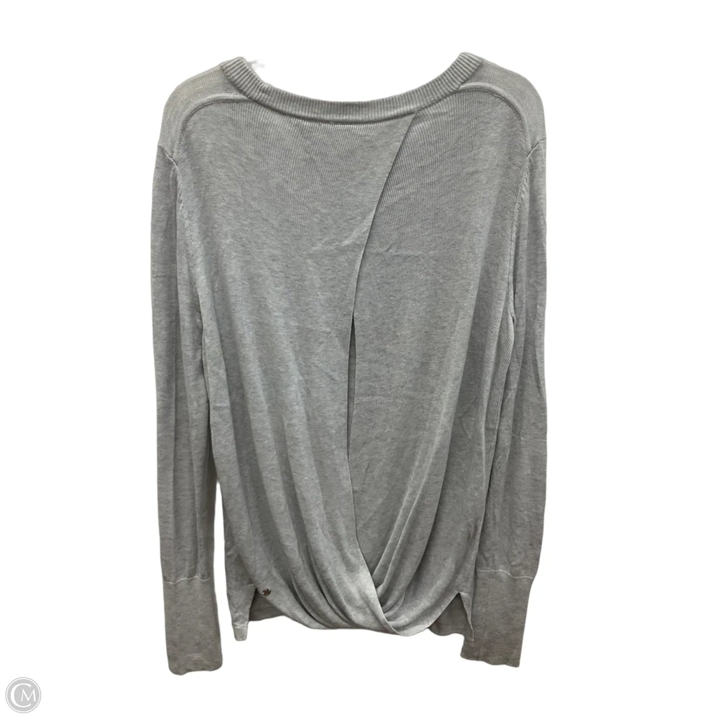 Athletic Top Long Sleeve Collar By Lululemon In Grey, Size: M