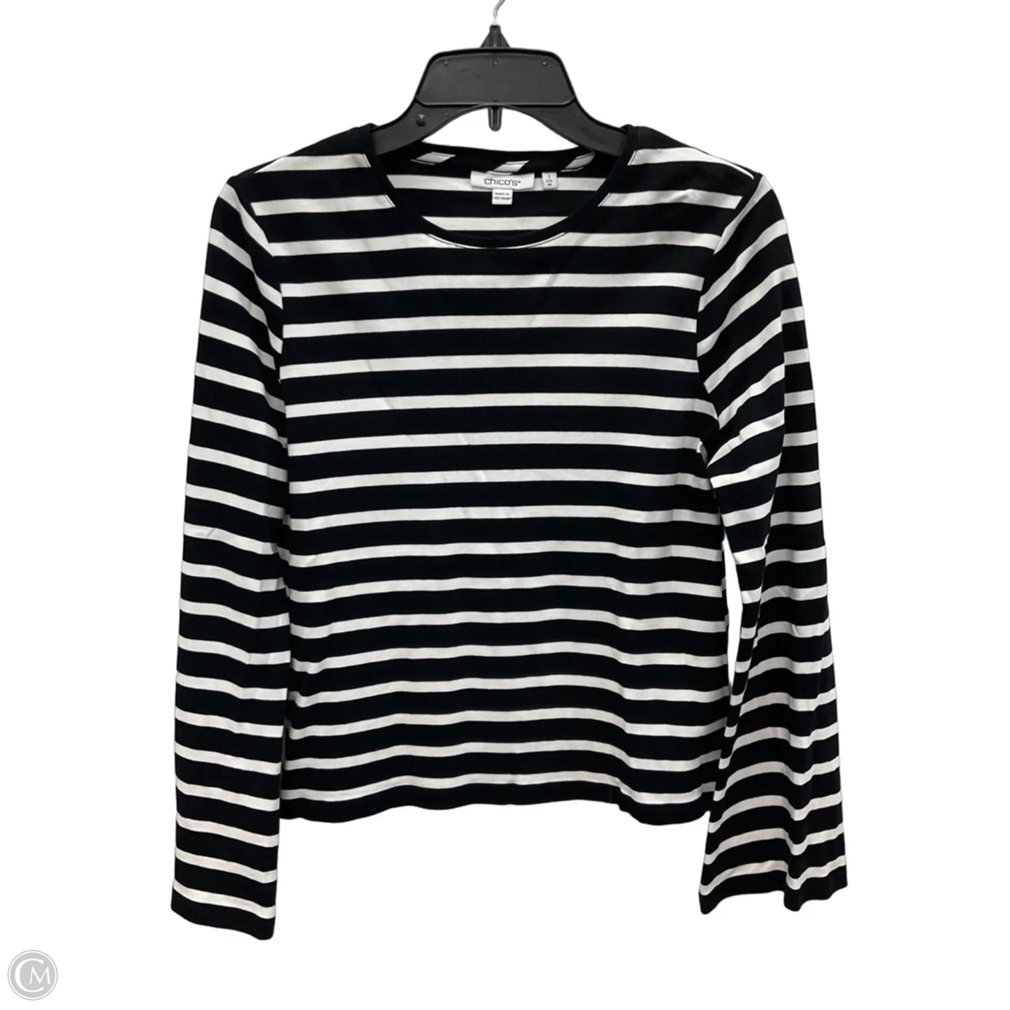Top Long Sleeve By Chicos In Striped Pattern, Size: M