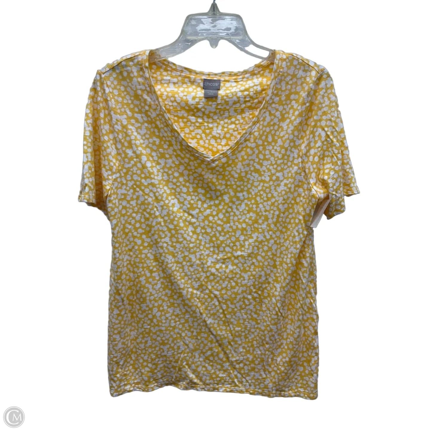 Top Short Sleeve By Chicos In Polkadot Pattern, Size: M