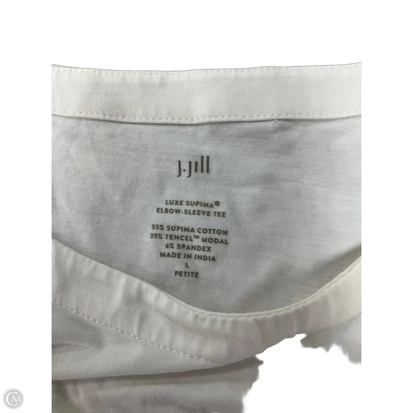 Top Short Sleeve Basic By J. Jill In White, Size: Lp