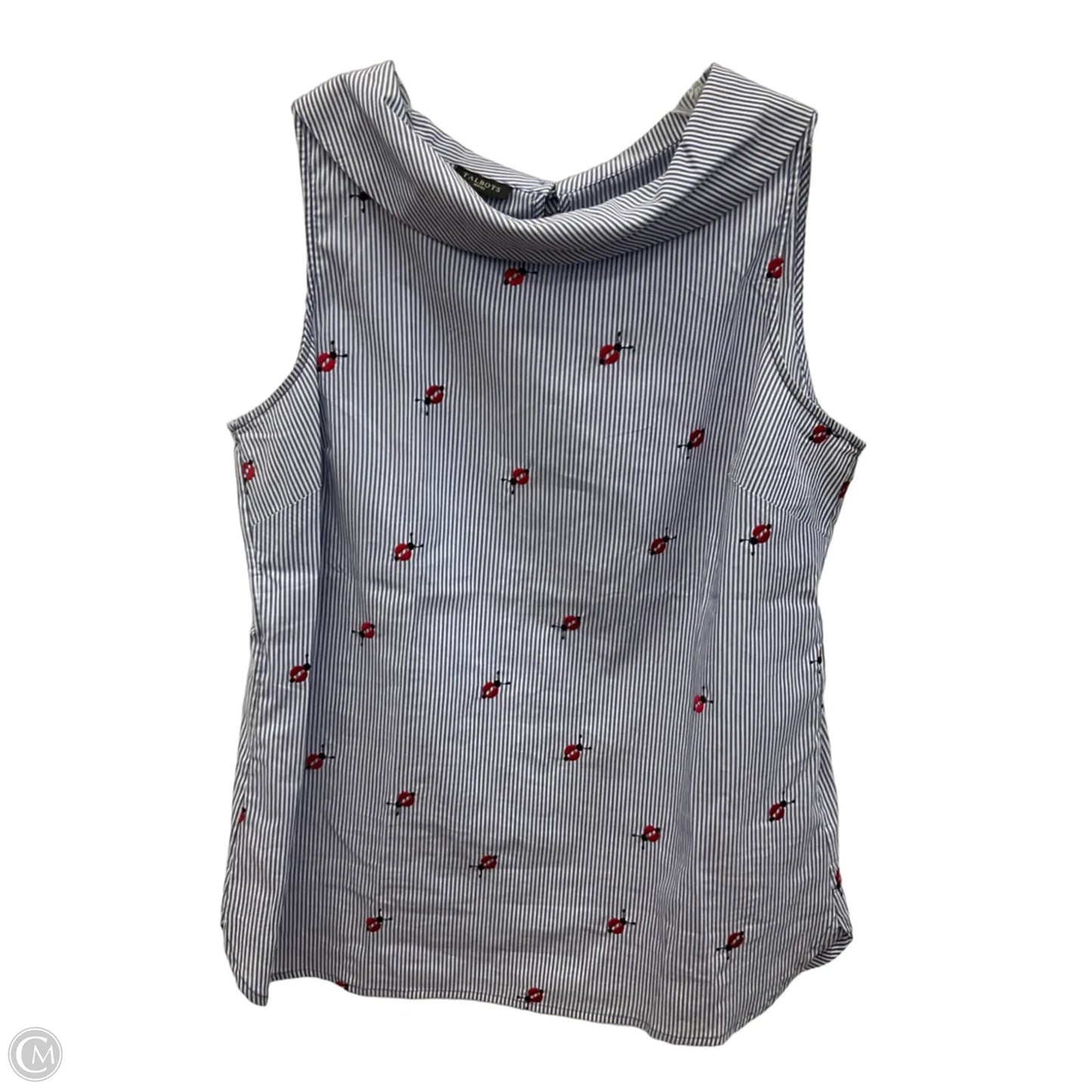 Top Sleeveless By Talbots In Striped Pattern, Size: Mp