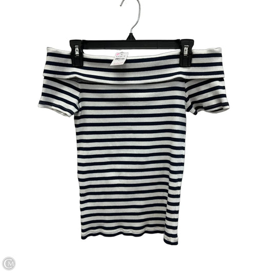 Top Short Sleeve By Loft In Striped Pattern, Size: M