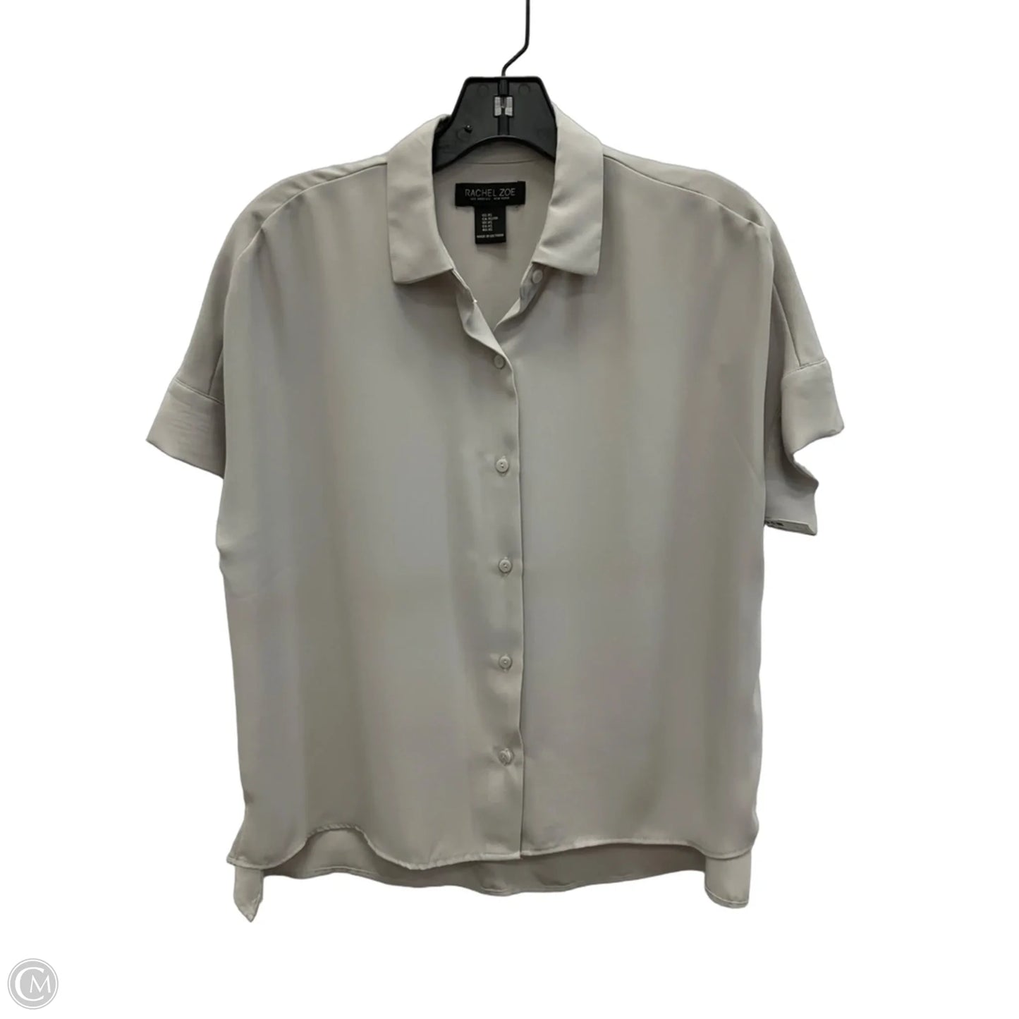 Blouse Short Sleeve By Rachel Zoe In Grey, Size: S