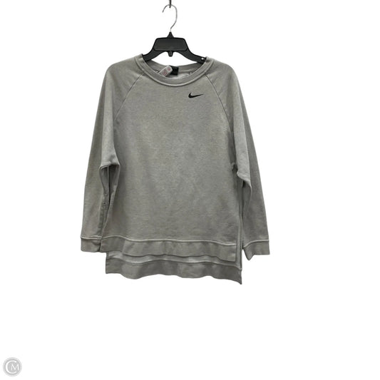 Athletic Top Long Sleeve Crewneck By Nike In Grey, Size: M