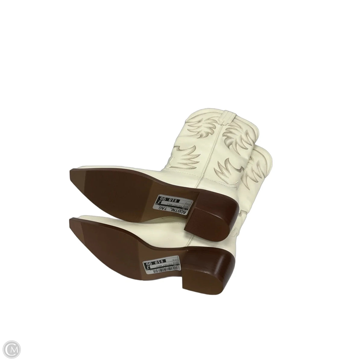 Boots Mid-calf Heels By Cmf In White, Size: 7
