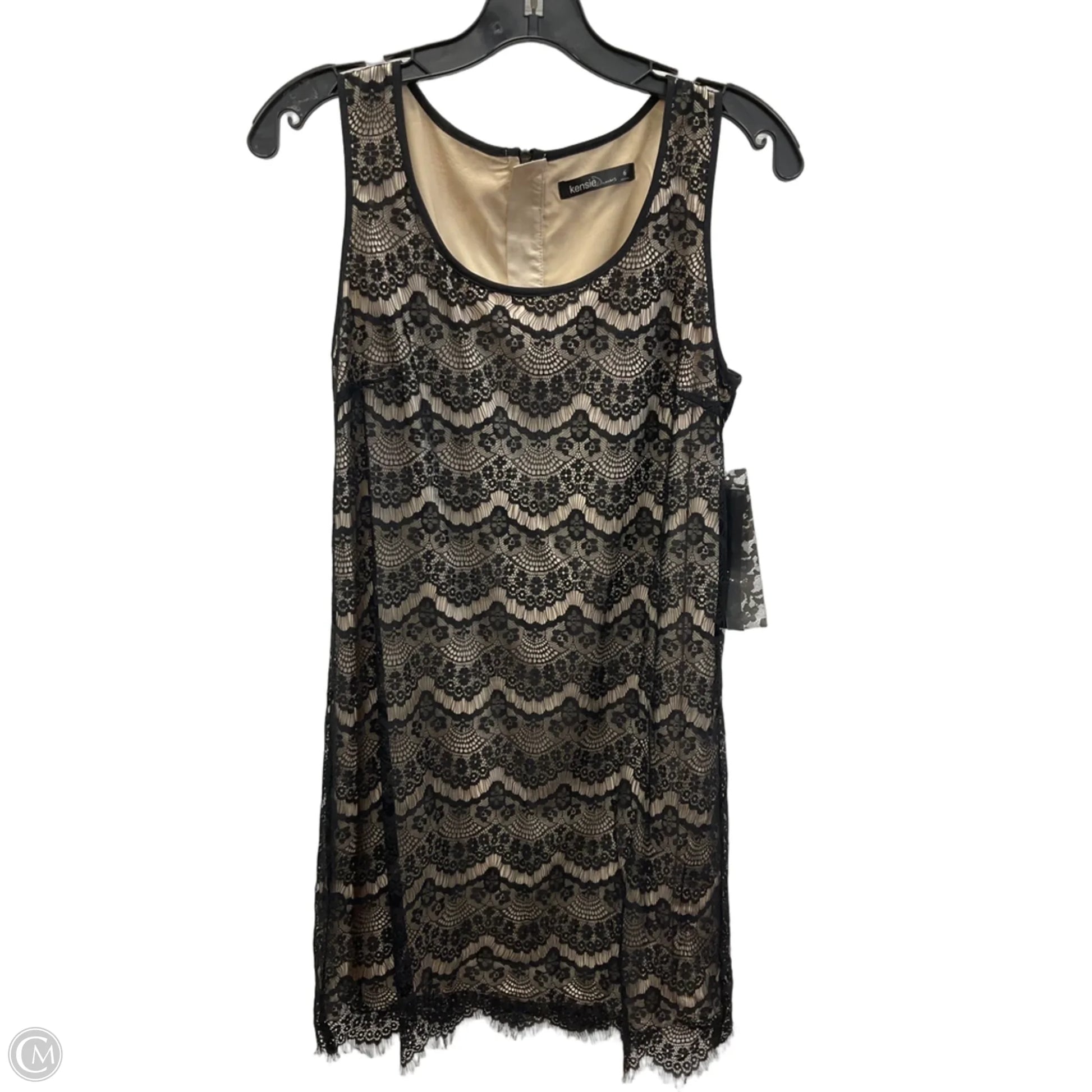 kensie dress black Women's Sleeveless Faux-Wrap Bodycon Dress