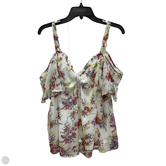 Top Short Sleeve By Maurices In Floral Print, Size: L