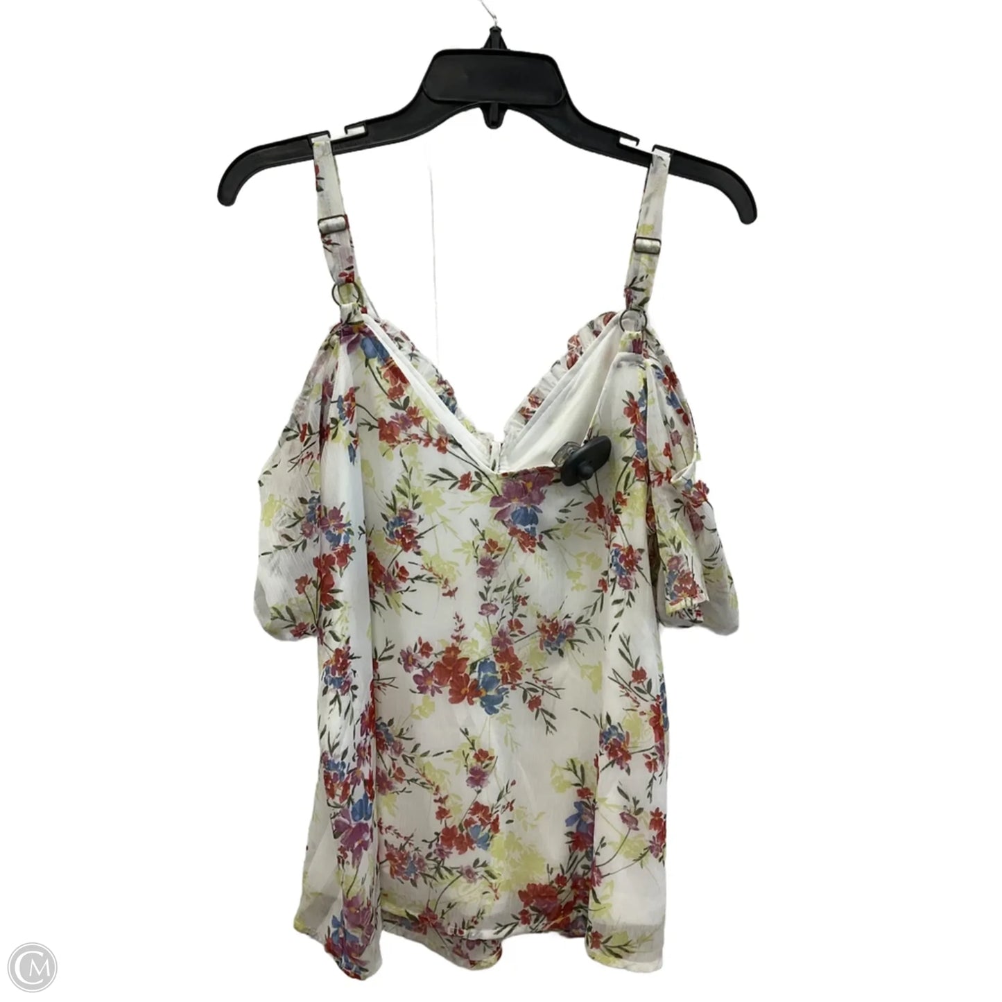 Top Short Sleeve By Maurices In Floral Print, Size: L