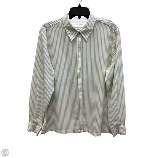 Blouse Long Sleeve By Villager By Liz Claiborne In Striped Pattern, Size: L