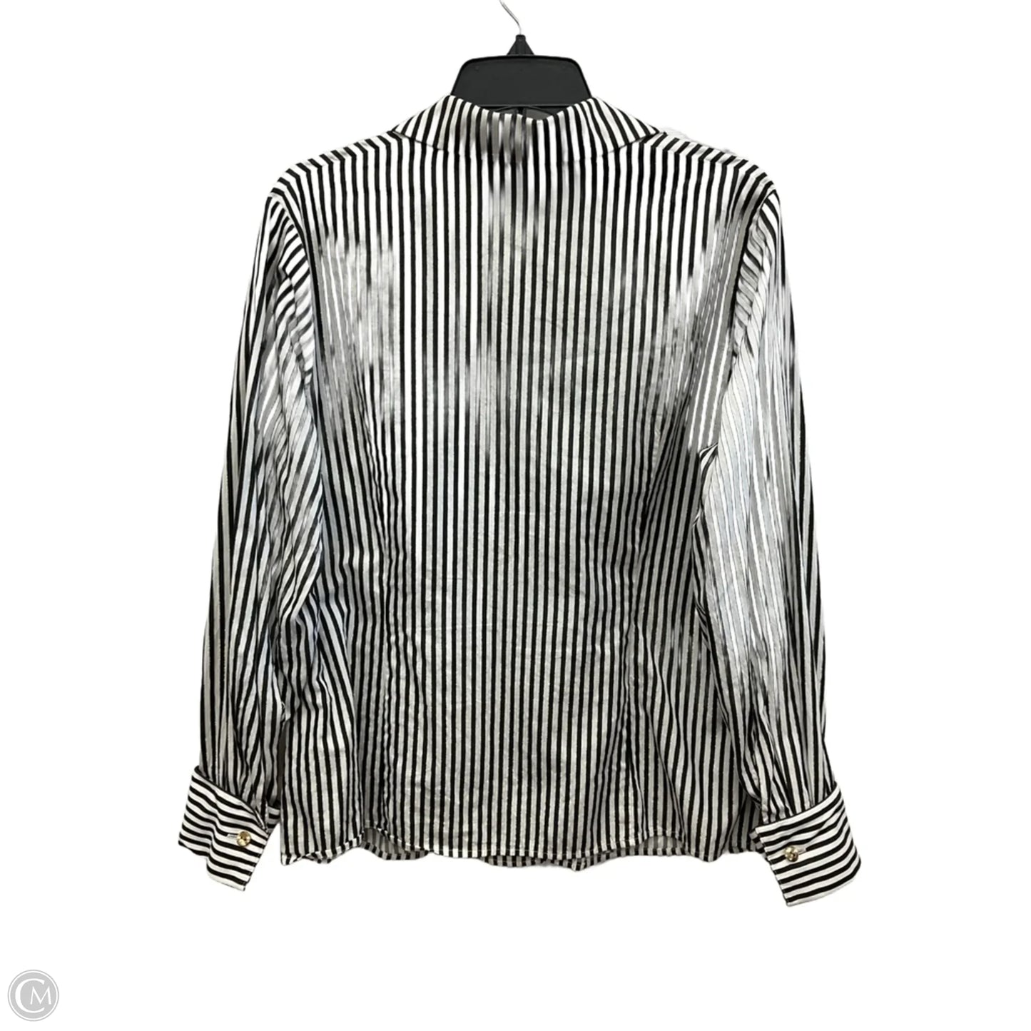 Blouse Long Sleeve By Jones New York In Striped Pattern, Size: 1x