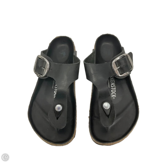 Sandals Flats By Birkenstock In Black, Size: 6