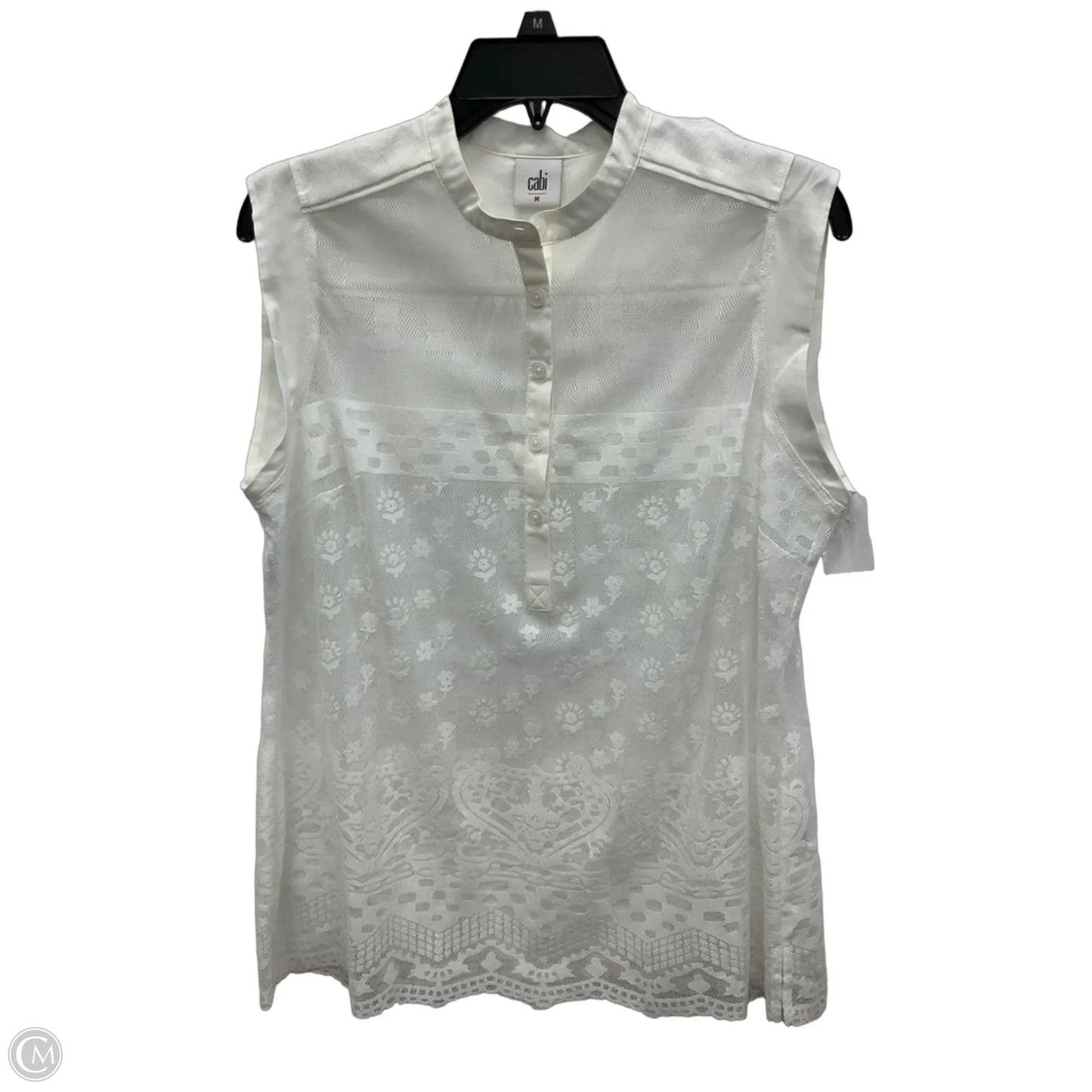 Top Sleeveless By Cabi In White, Size: M