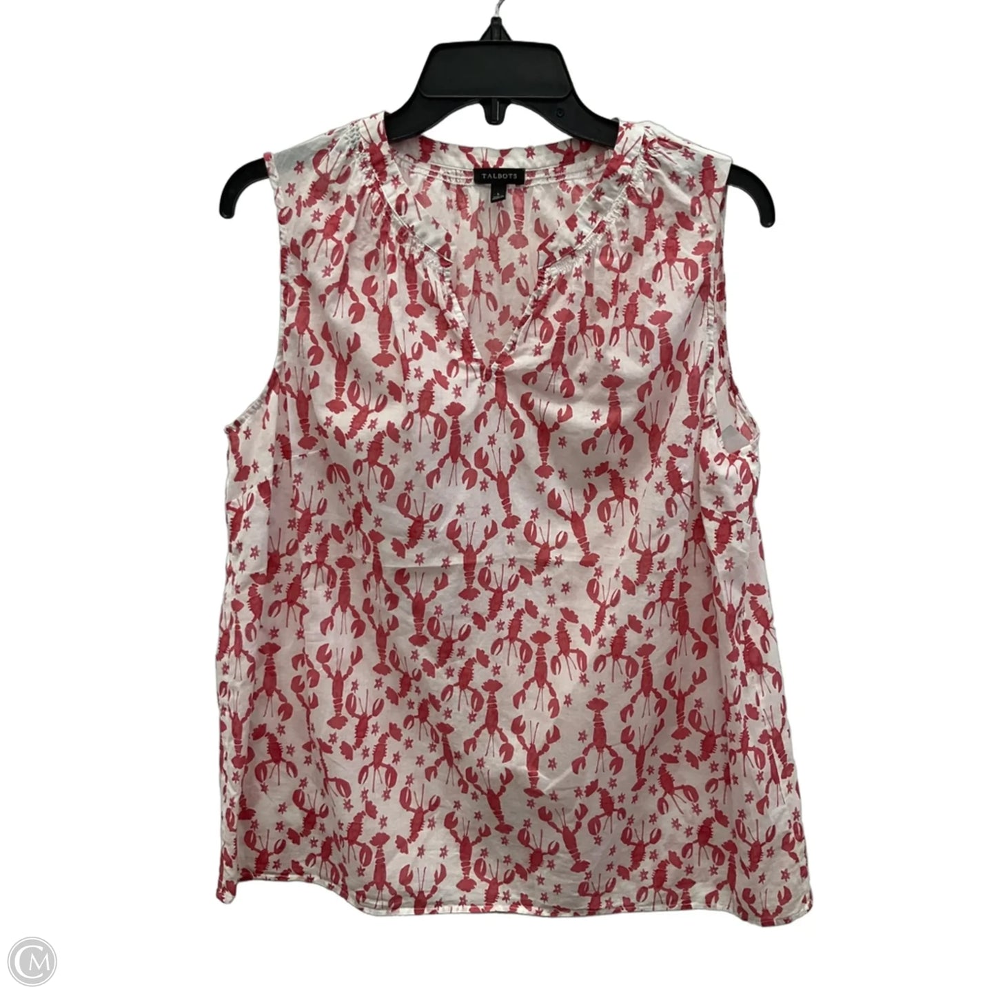 Top Sleeveless By Talbots In White, Size: L