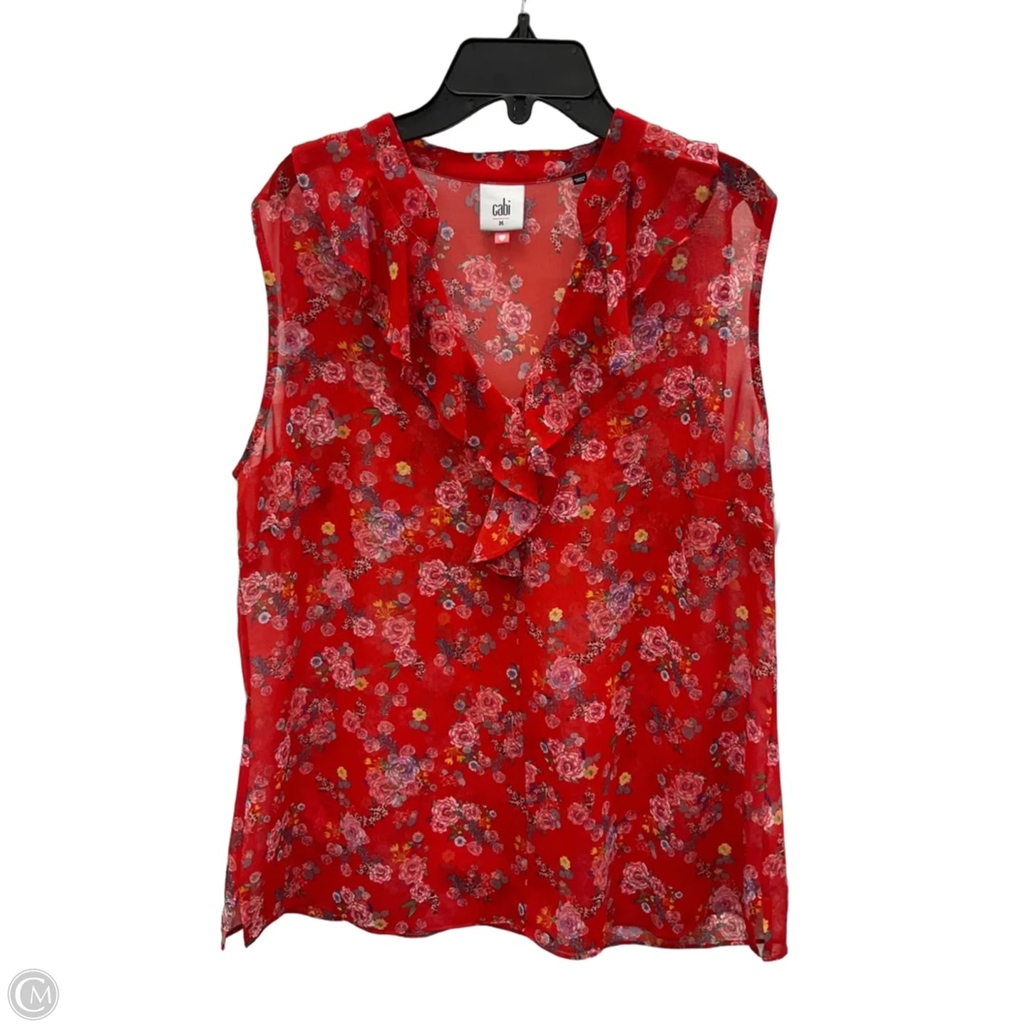 Top Sleeveless By Cabi In Red, Size: M