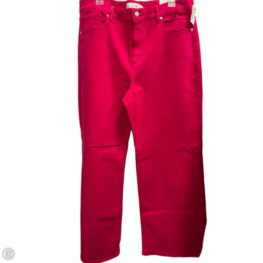 Jeans Wide Leg By Loft In Pink, Size: 14