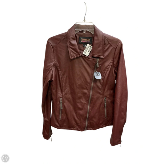 Jacket Moto By Jou Jou In Maroon, Size: L