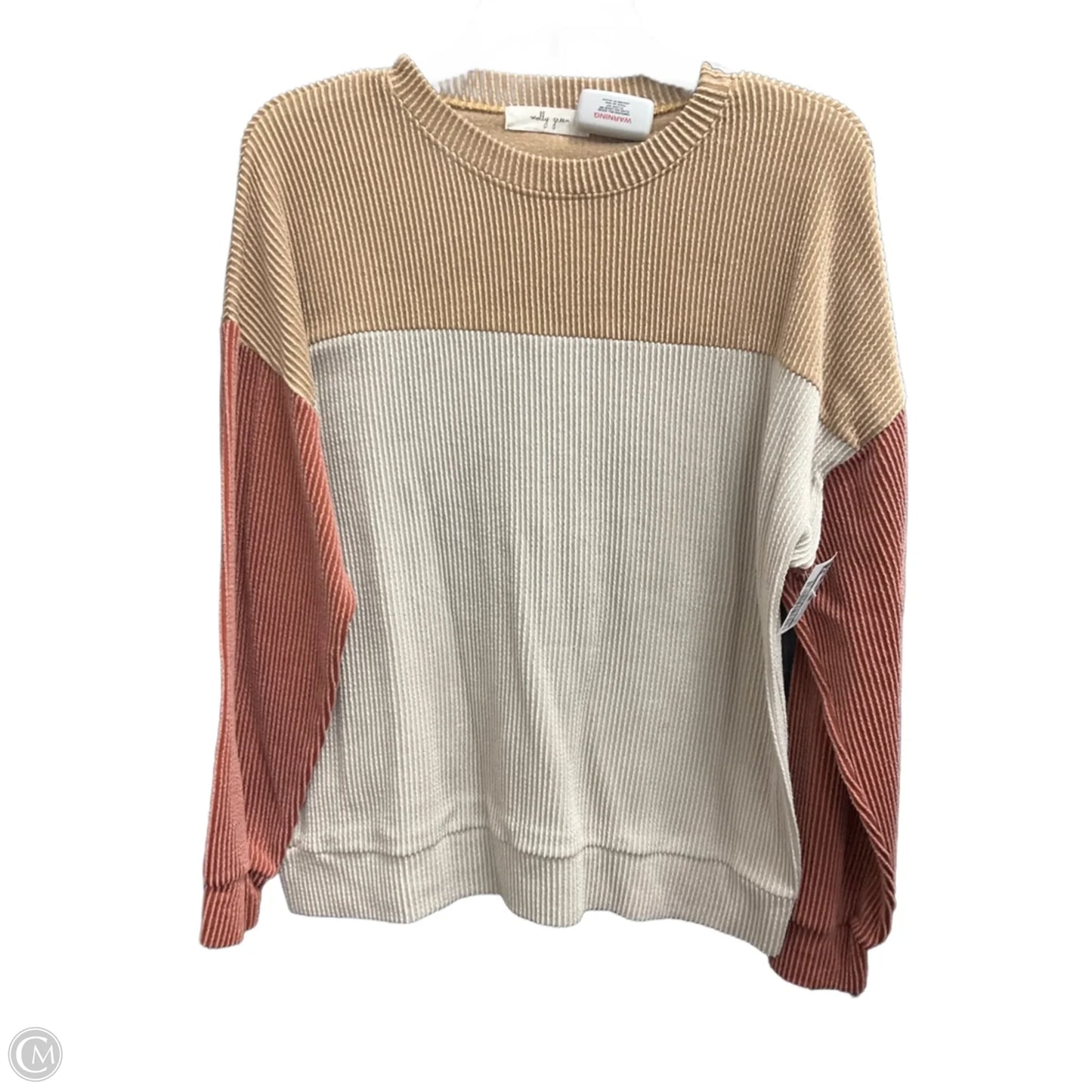 Top Long Sleeve By Clothes Mentor In Tan, Size: M