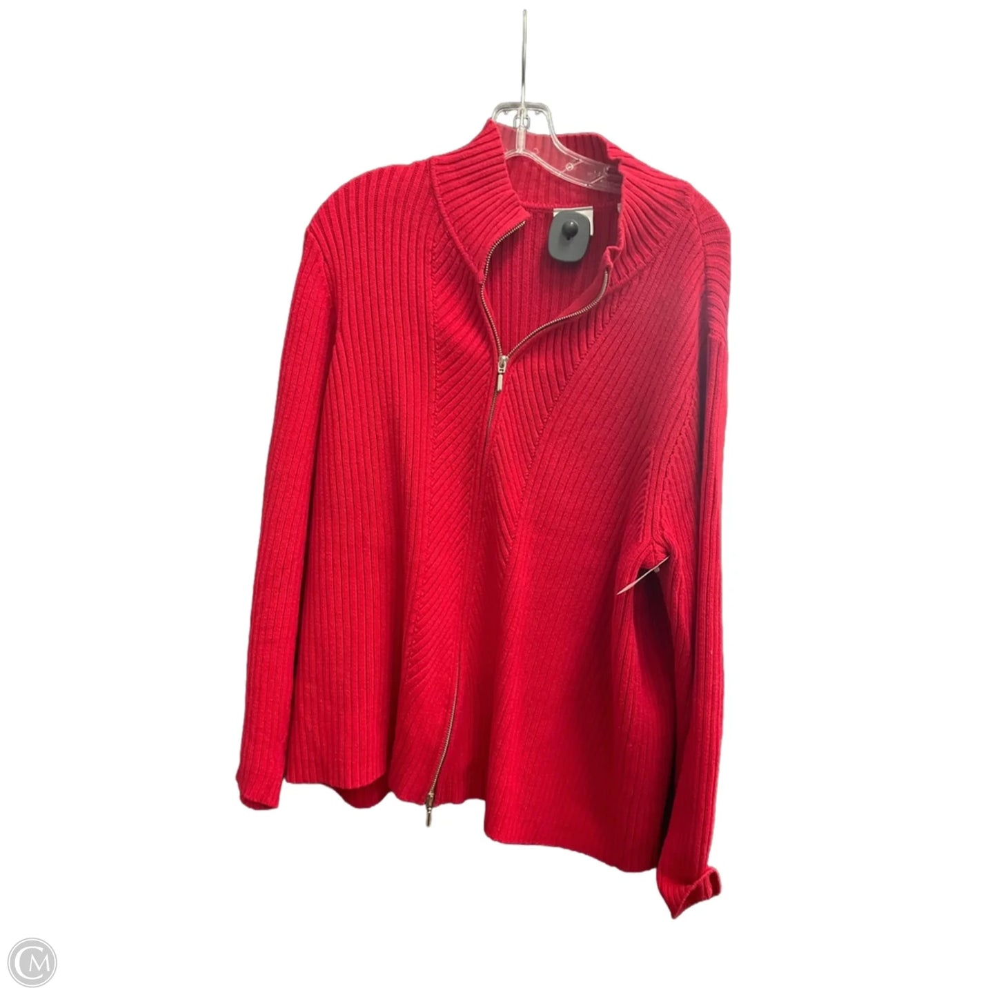 Cardigan By Villager By Liz Claiborne In Red, Size: L