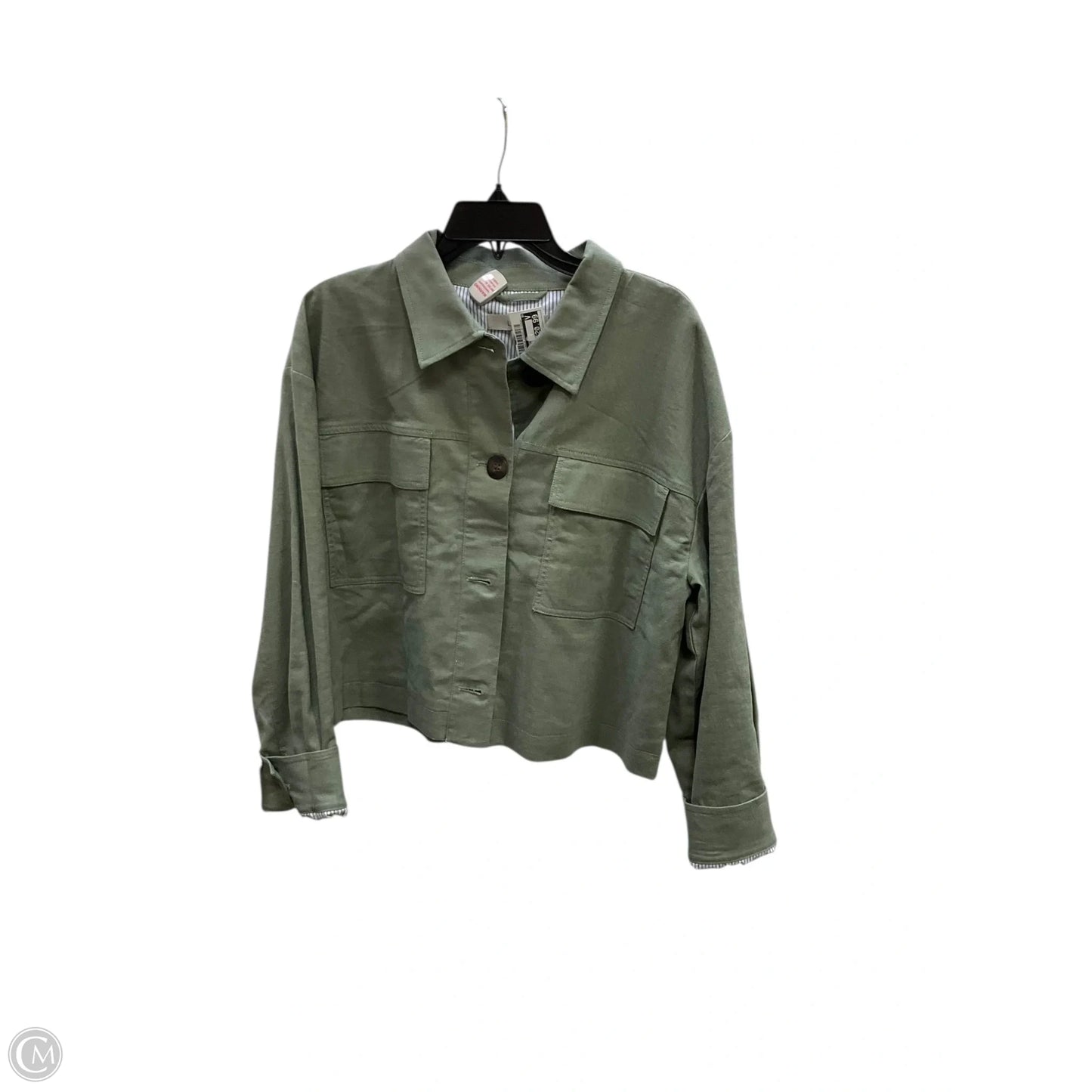 Jacket Denim By Loft In Green, Size: L