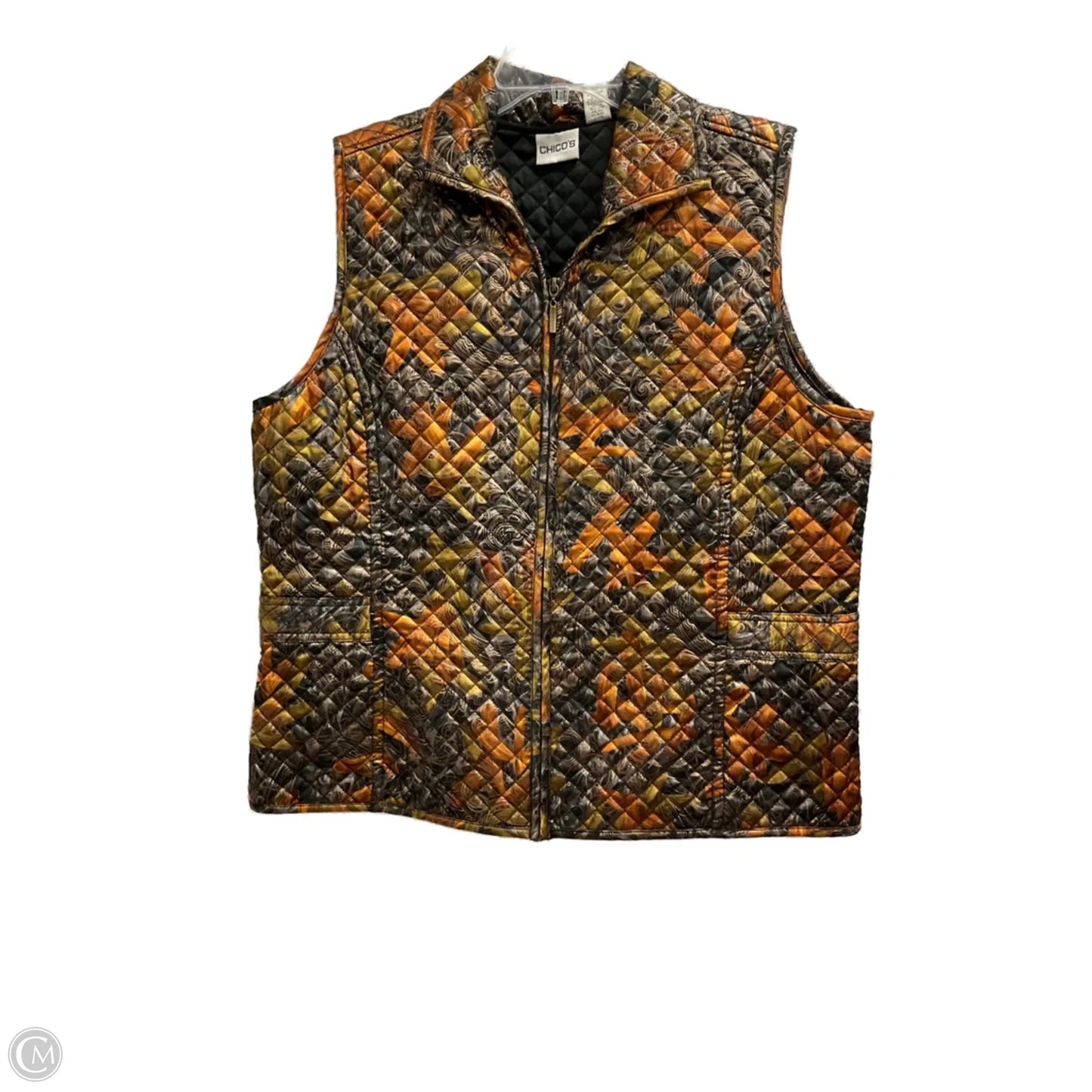 Vest Puffer & Quilted By Chicos In Floral Print, Size: 2