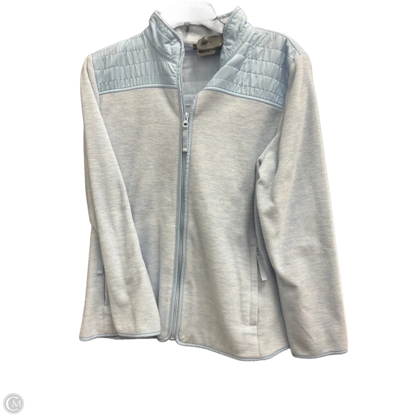 Jacket Fleece By Talbots In Blue, Size: L