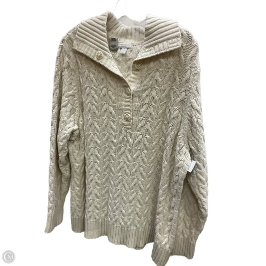 Sweater By Charter Club In Cream, Size: 2x