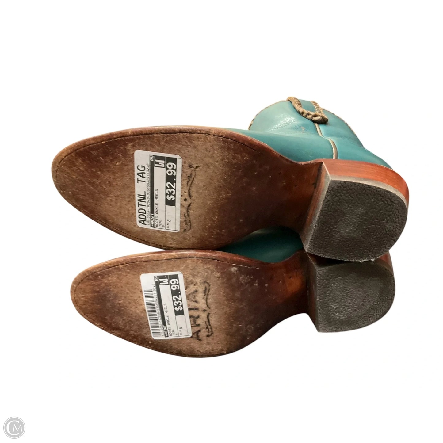 Boots Ankle Heels By Ariat In Teal, Size: 8