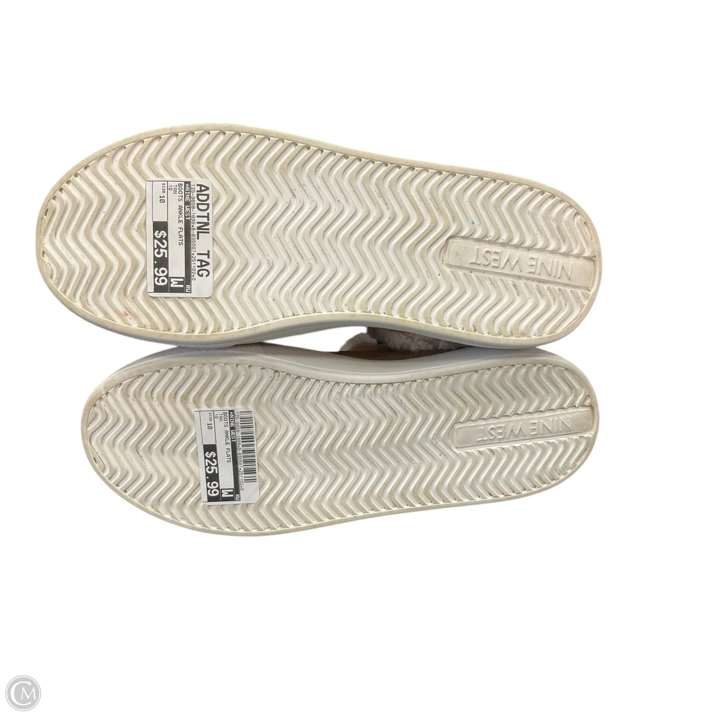 Boots Ankle Flats By Nine West In Tan, Size: 10