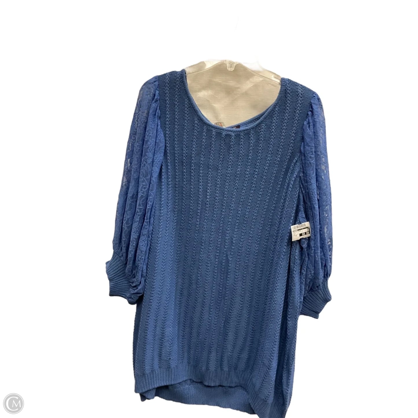 Top 3/4 Sleeve By Roamans In Blue, Size: 18