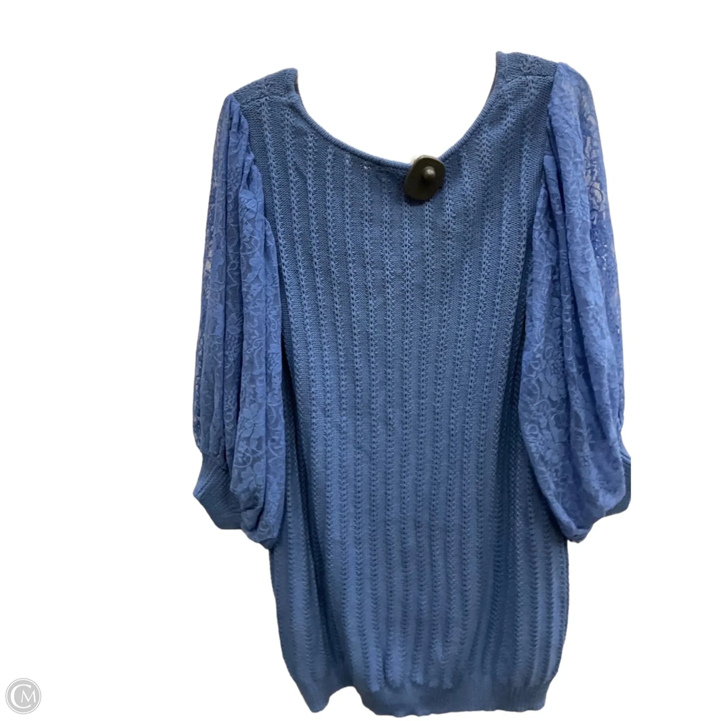 Top 3/4 Sleeve By Roamans In Blue, Size: 18