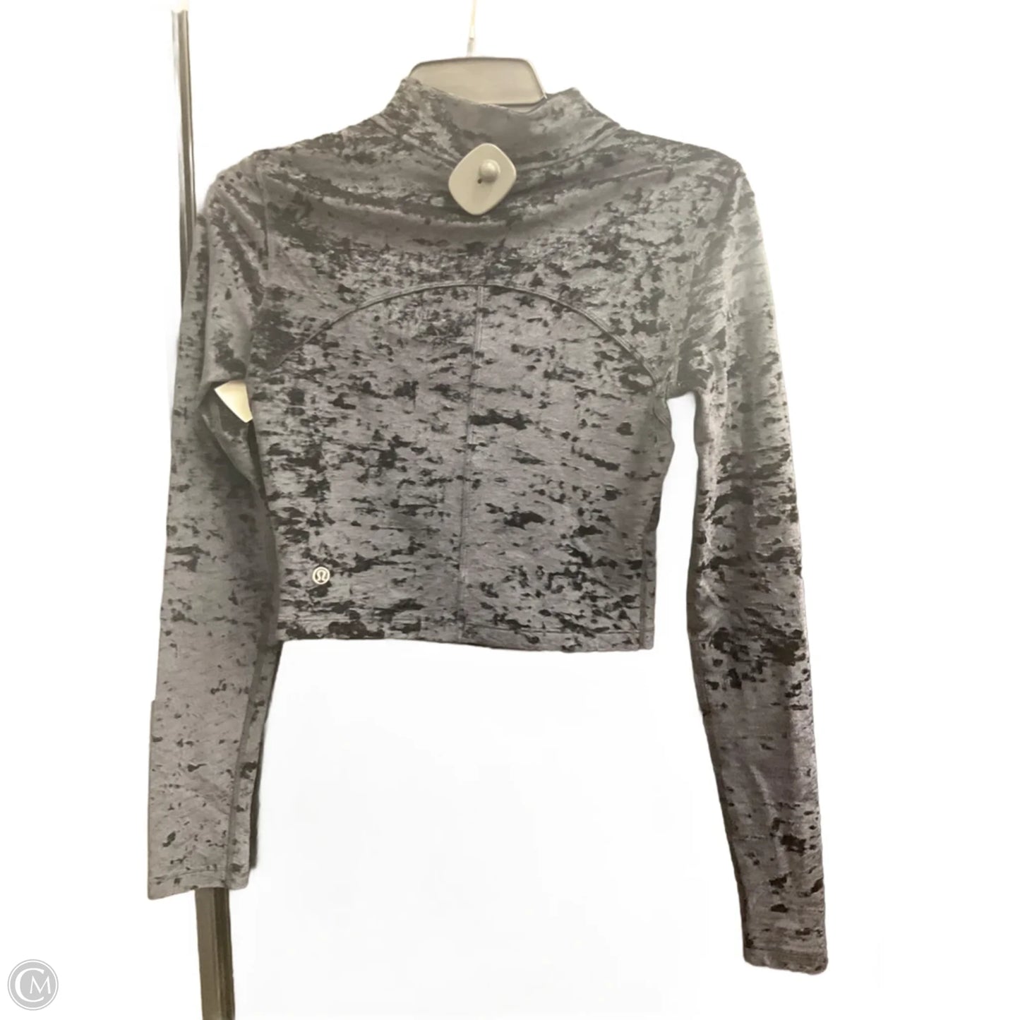 Athletic Top Long Sleeve Collar By Lululemon In Black, Size: S