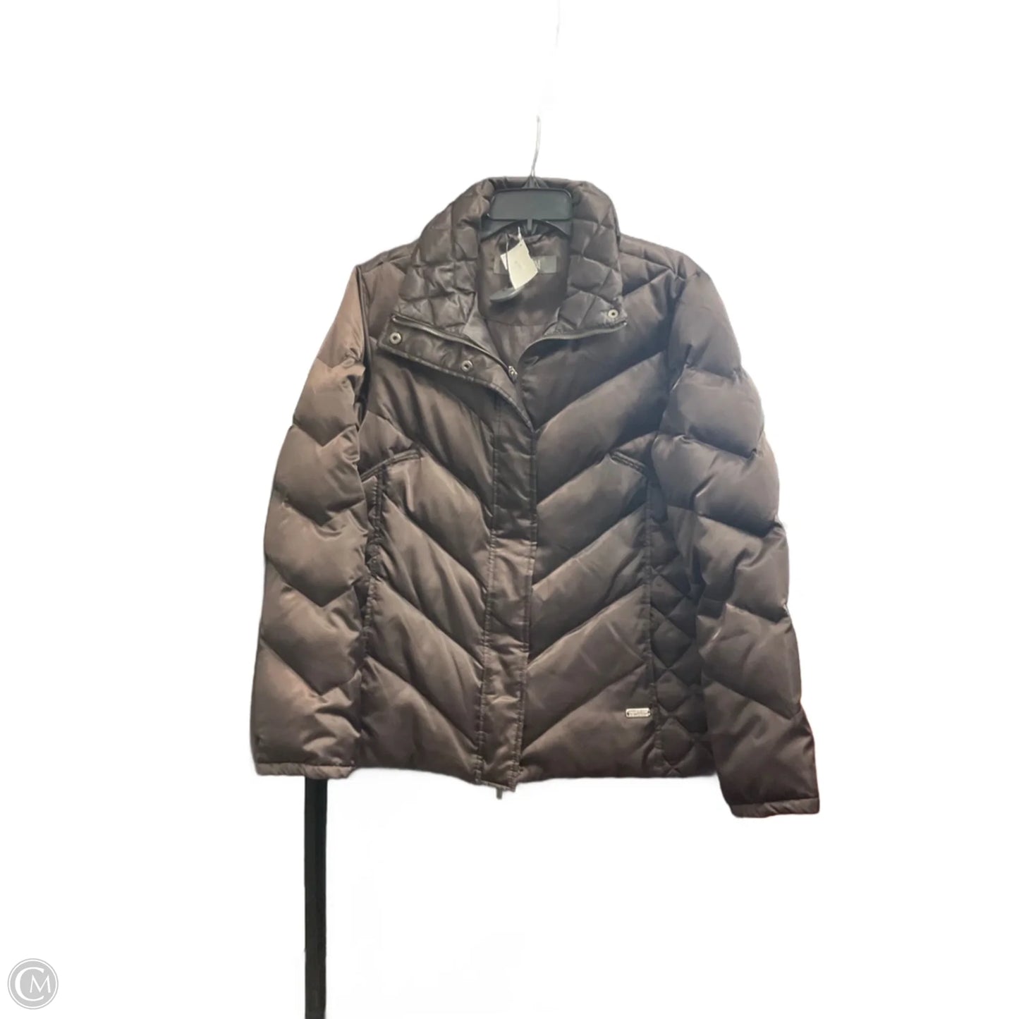 Coat Puffer & Quilted By Kenneth Cole Reaction In Brown, Size: L