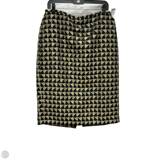 Skirt Midi By Ann Taylor In Black & Gold, Size: 10